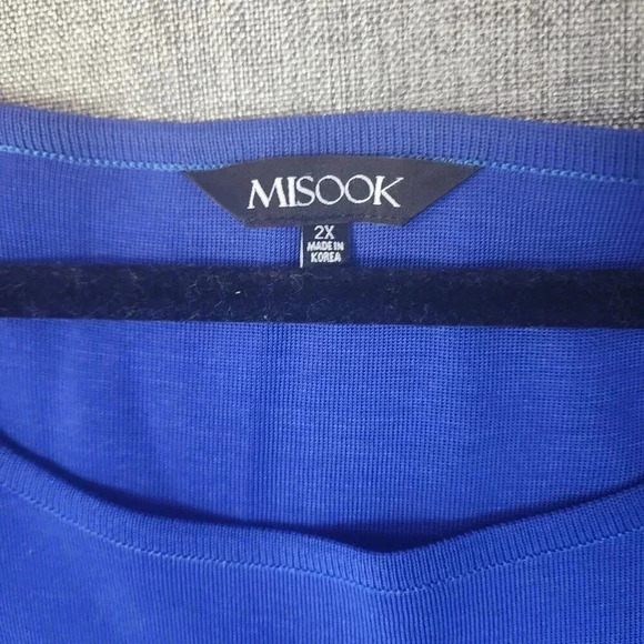 New $188 Misook Tank Top Size 2X Blue Scoop Neck Sleeveless Pullover - Picture 4 of 7